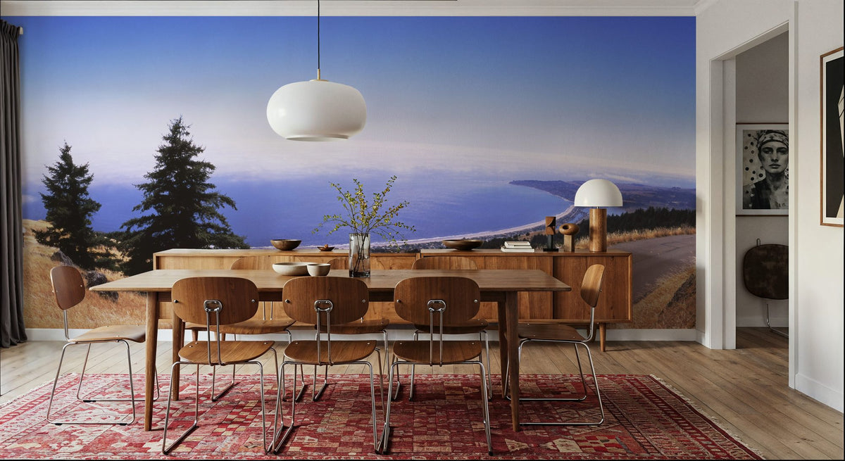 Coastal Highway Journey Gradient Mural Wallpaper - room preview 02