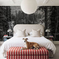 Sunwapta Falls BW Mural Wallpaper - room preview 02
