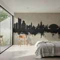 Valencia Spain Skyline Concrete Mural Wallpaper - room preview 02