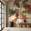 Fall Leaves I Muted Mural Wallpaper - room preview 02