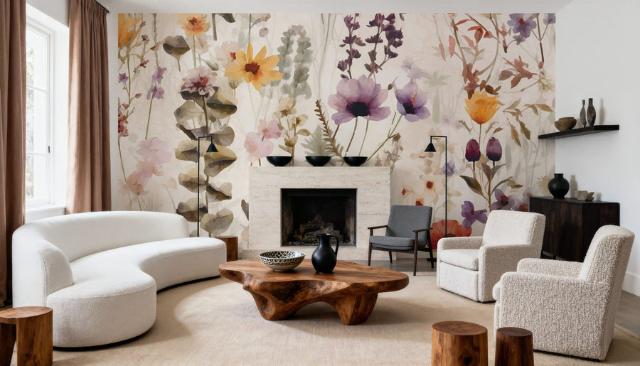 Floral Wallpaper Mural – Flower Wallpaper – Wild Meadow