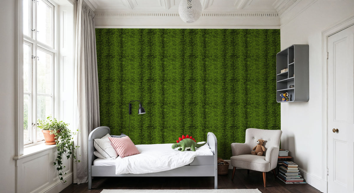Panthera Tiger, Dill Green Mural Wallpaper - room preview 02