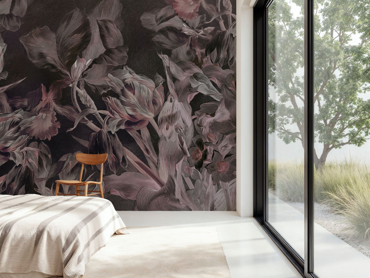 Tulips Feast, Night Mural Wallpaper - room preview 02