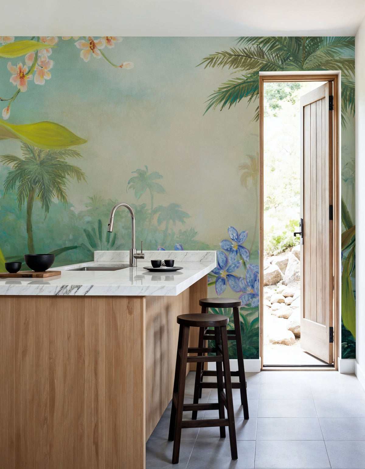 Orchid River Mural Wallpaper - room preview 02