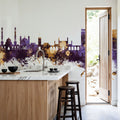 Kabul Afghanistan Skyline Purple & Gold Mural Wallpaper - room preview 02
