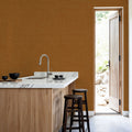 Mottled Linen Effect, Orange Mural Wallpaper - room preview 02