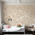 Cherry Tree Birds, Beige Mural Wallpaper - room preview 02