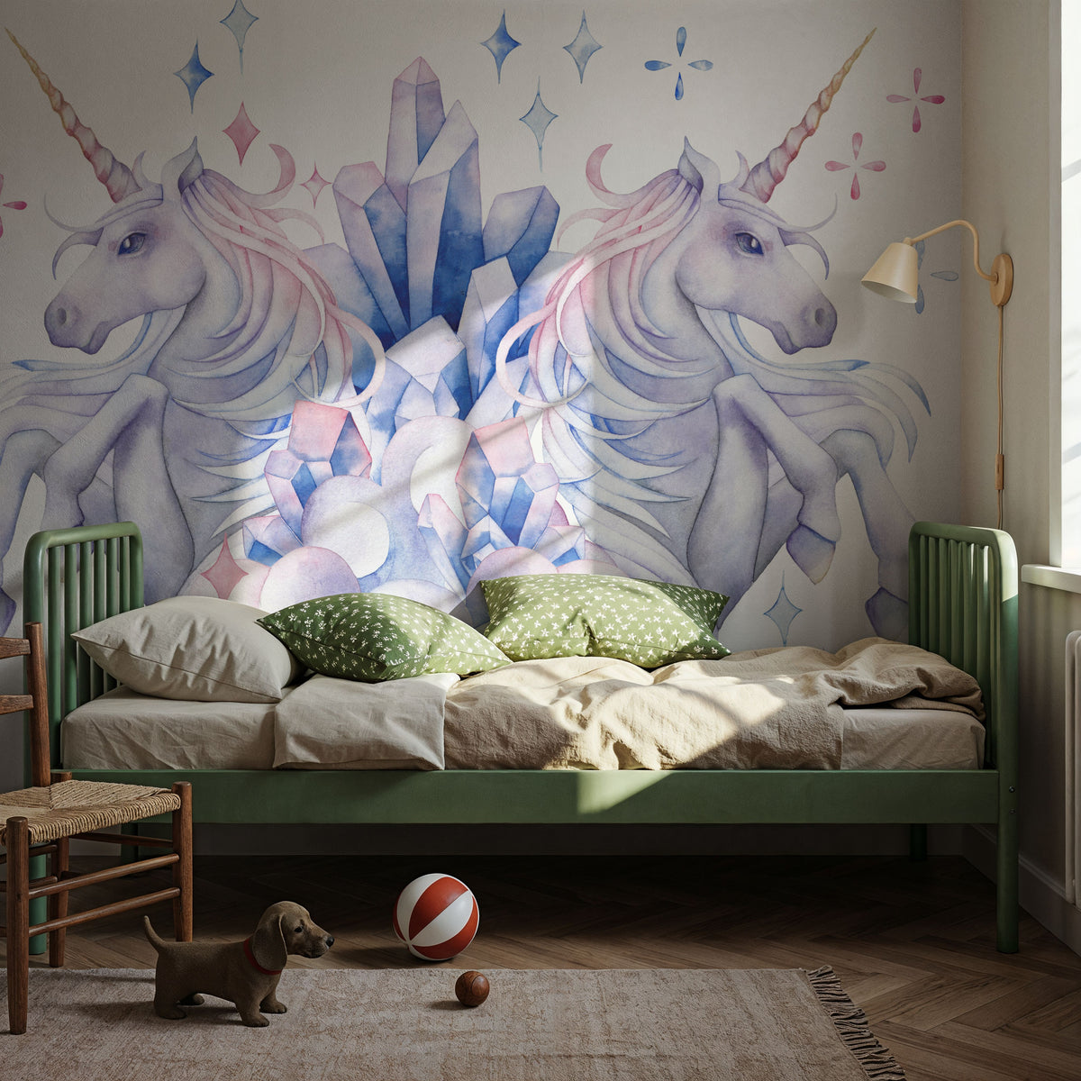 Unicorn Power Mural Wallpaper - room preview 02