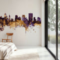 Memphis Tennessee Skyline Purple & Gold Mural Wallpaper - room preview 02