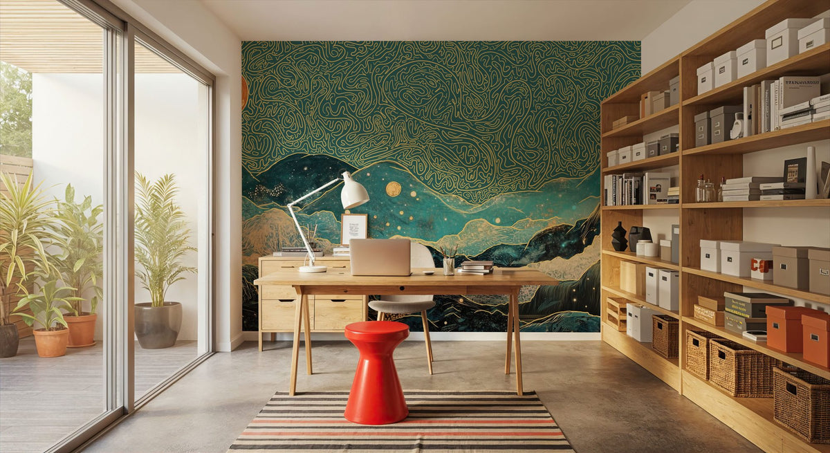Curly Mountain Mural Wallpaper - room preview 02