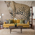 Cheetahs Tropical Jungle Monochrome Mural Wallpaper - room preview 02