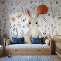 Rabbit Flowers Mural Wallpaper - room preview 02