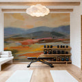 Distant Mountain I Mural Wallpaper - Red Tone - room preview 02