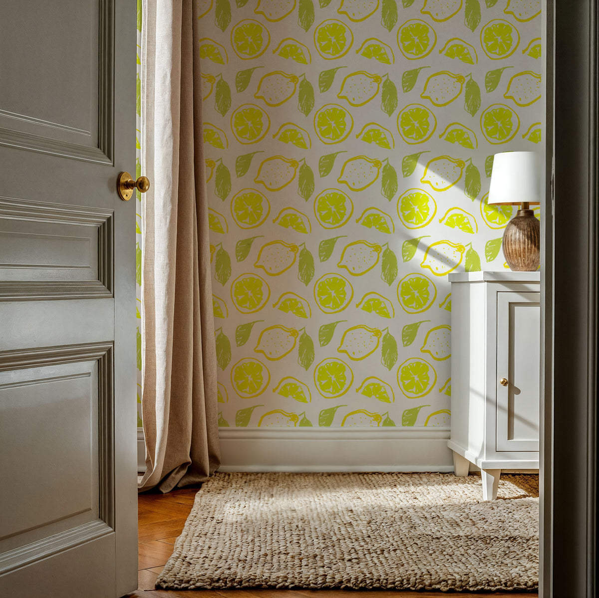 Summer Lemon Love on Repeat Mural Wallpaper - room preview 02