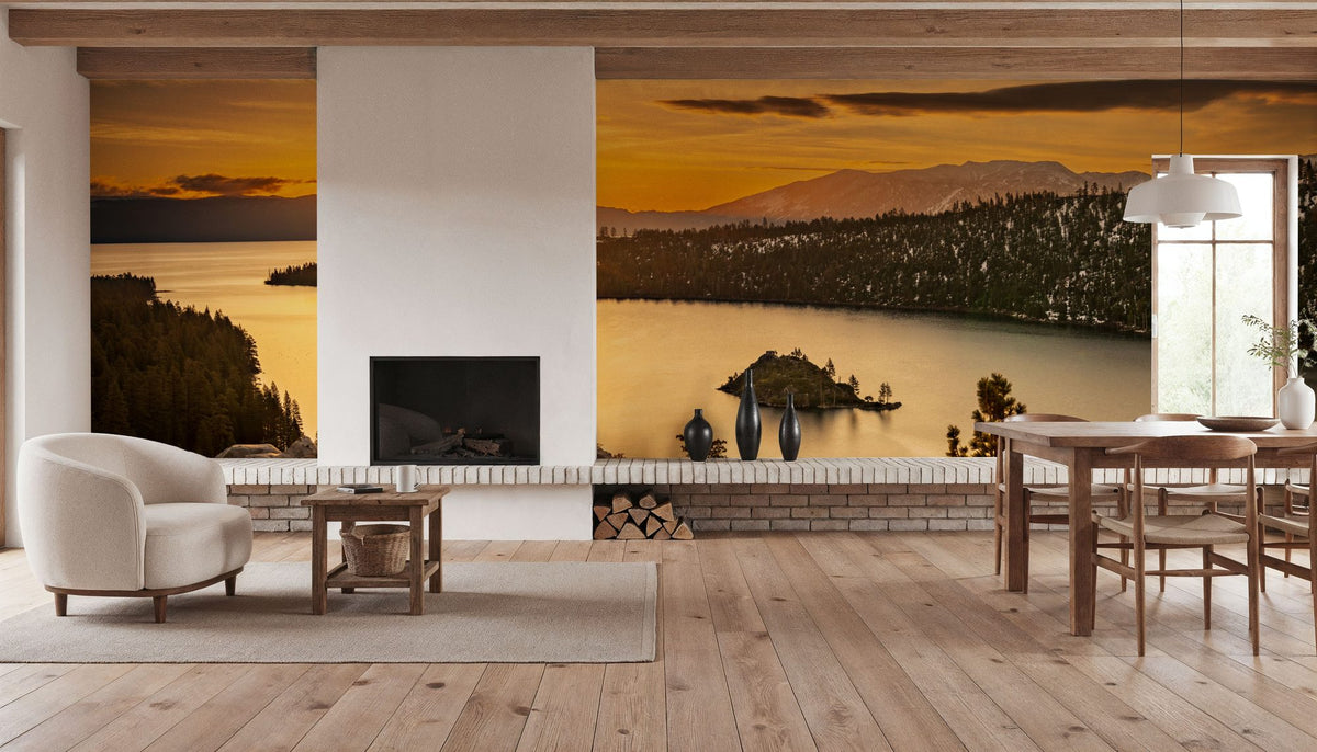 Emerald Sunrise Mural Wallpaper - room preview 02
