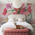 Pink Flowers with Lemon Mural Wallpaper - room preview 02