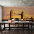 London Sunset Bridge Mural Wallpaper - room preview 02