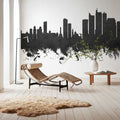 Manila Philippines Skyline Black & White Mural Wallpaper - room preview 02
