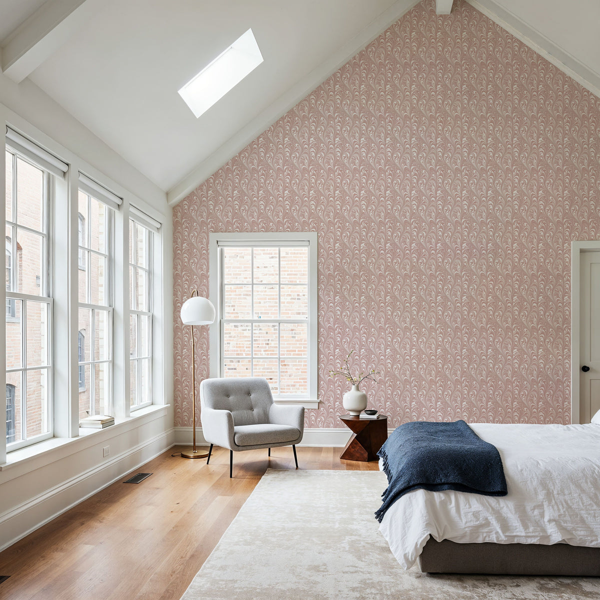 Marbelized Flow, Pink Tulip Mural Wallpaper - room preview 02