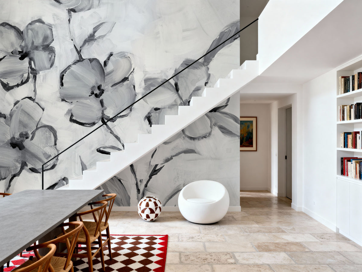 Muted Bloom Mural Wallpaper - room preview 02