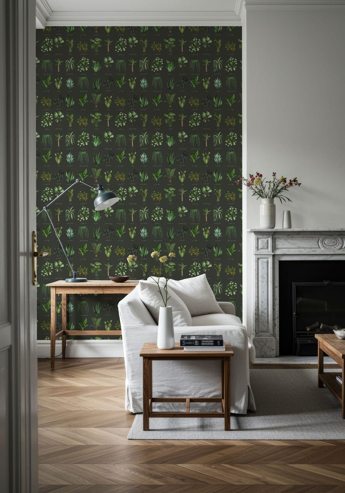 House Plant Green Mural Wallpaper - room preview 02