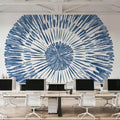 Coastal Block Print II Blue Mural Wallpaper - room preview 02
