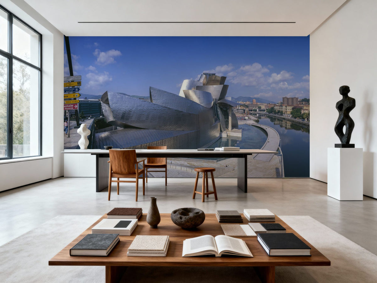 Metallic Riverside Curve Mural Wallpaper - room preview 02