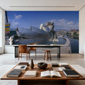 Metallic Riverside Curve Mural Wallpaper - room preview 02