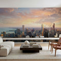 Chicago Sunset Mural Wallpaper - room preview 02