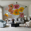 Sorbet Flowers Mural Wallpaper - room preview 02