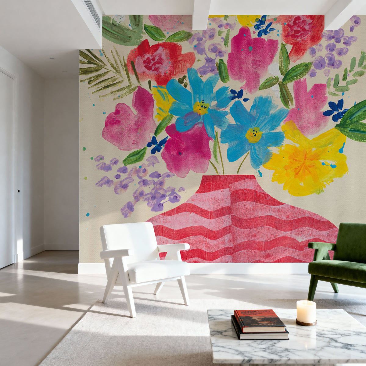 Ecstatic Floral II Mural Wallpaper - room preview 02
