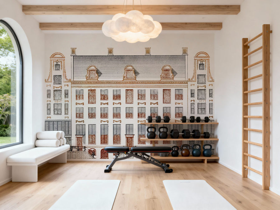 Vintage Wallpaper Mural – Retro Wall Mural – Amsterdam Canal Houses IV