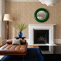 Swaying Lines, Warm Beige Mural Wallpaper - room preview 02