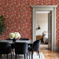 Time to Share Flowers Red Mural Wallpaper - room preview 02