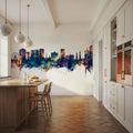 Virginia Beach Skyline Blue & Bronze Mural Wallpaper - room preview 02