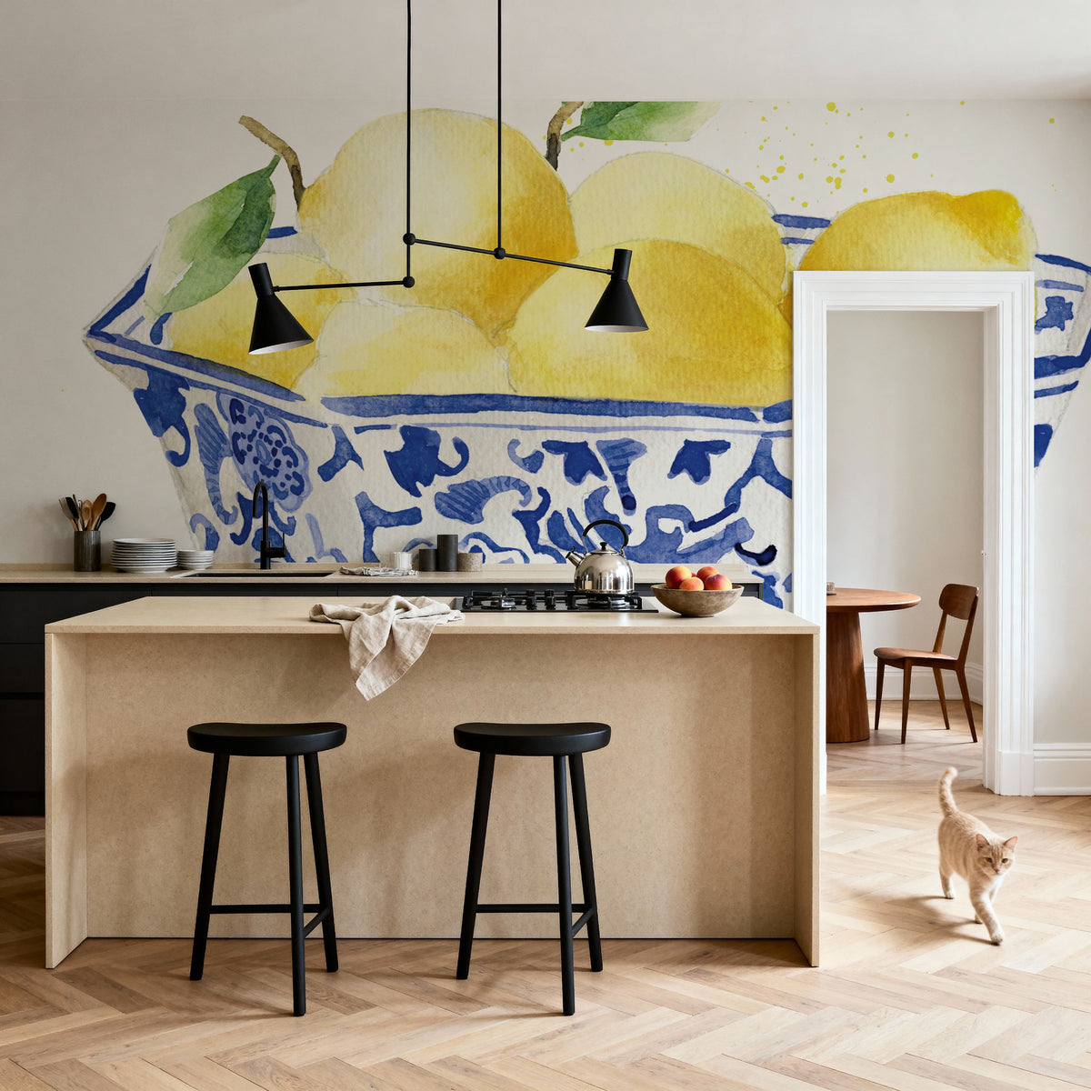 Elegant Lemons Mural Wallpaper - room preview 02
