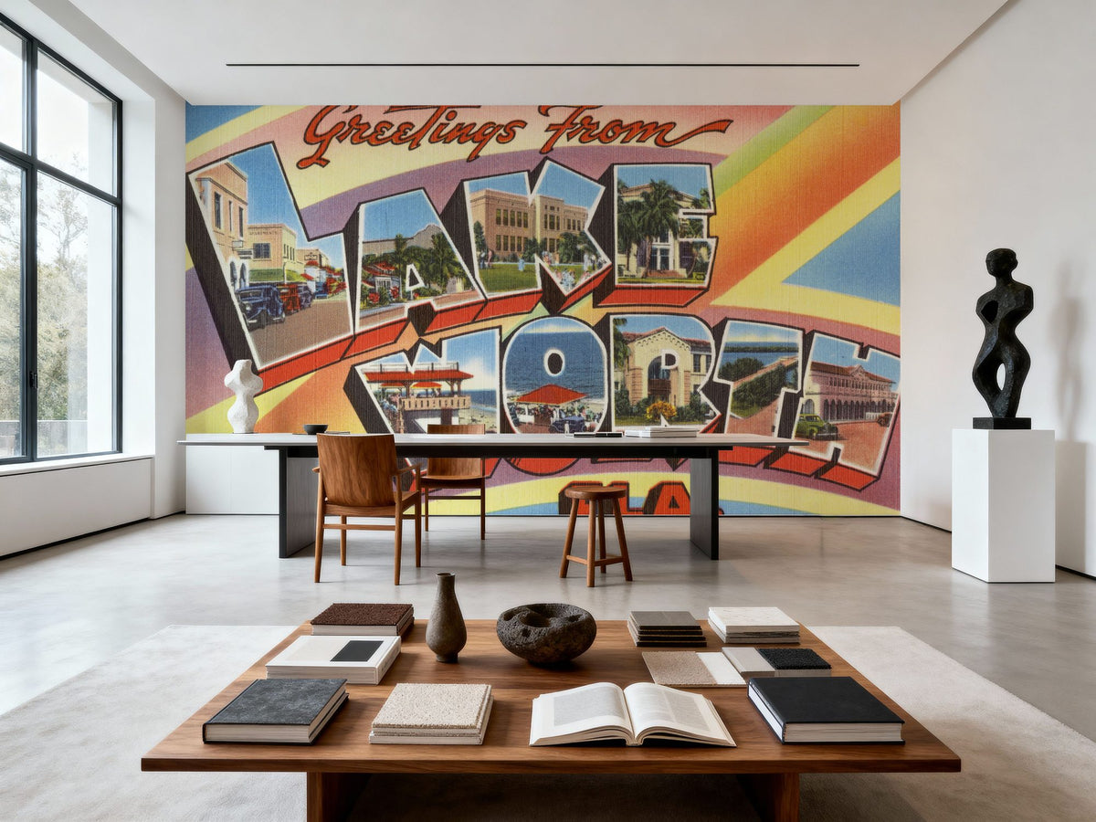 Greetings From Lake Worth Mural Wallpaper - room preview 02