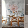 Blurry Peonies Mural Wallpaper - room preview 02