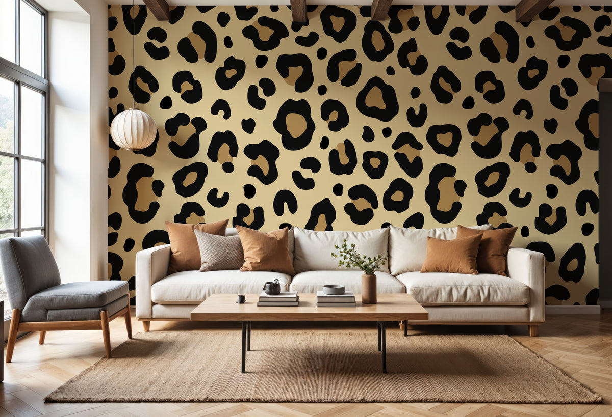 Leopard Skin Grrrrrr Mural Wallpaper - room preview 02