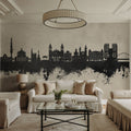 Pamplona Spain Skyline Concrete Mural Wallpaper - room preview 02