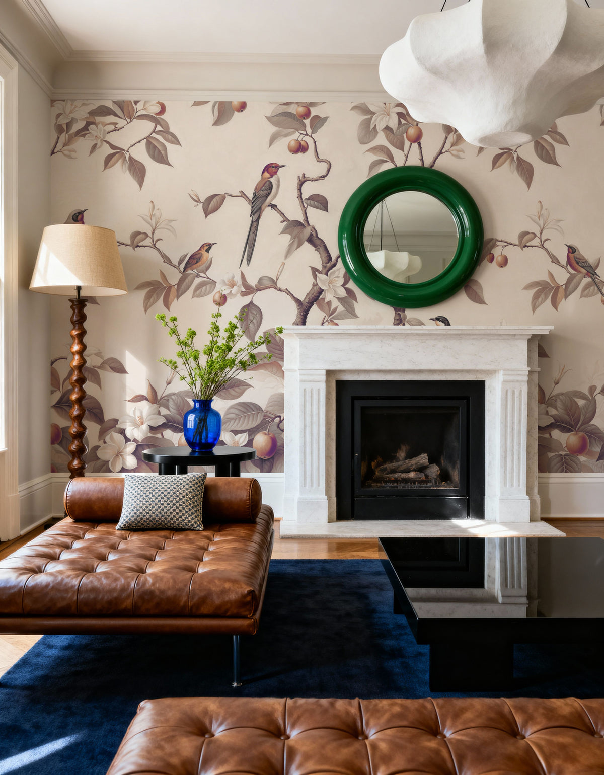 Bird Harmony, Amber Mural Wallpaper - room preview 02