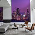 Pink Gradient Twilight Metropolis Mural Wallpaper - room preview 02