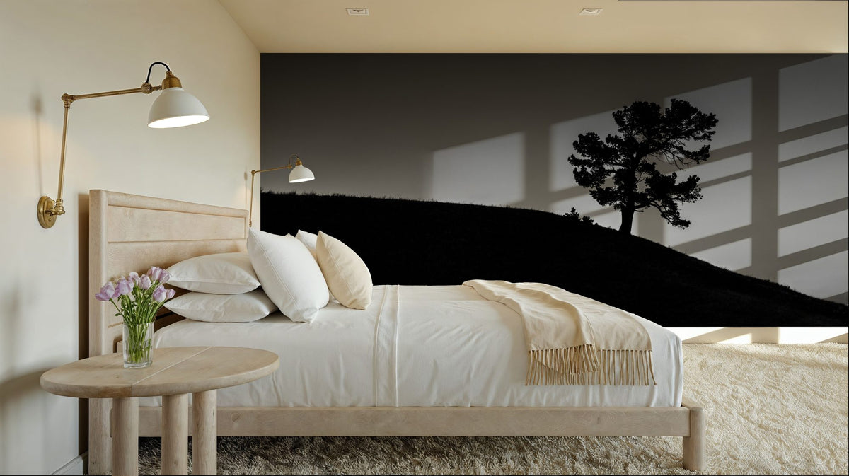 Limber Pine BW Mural Wallpaper - room preview 02