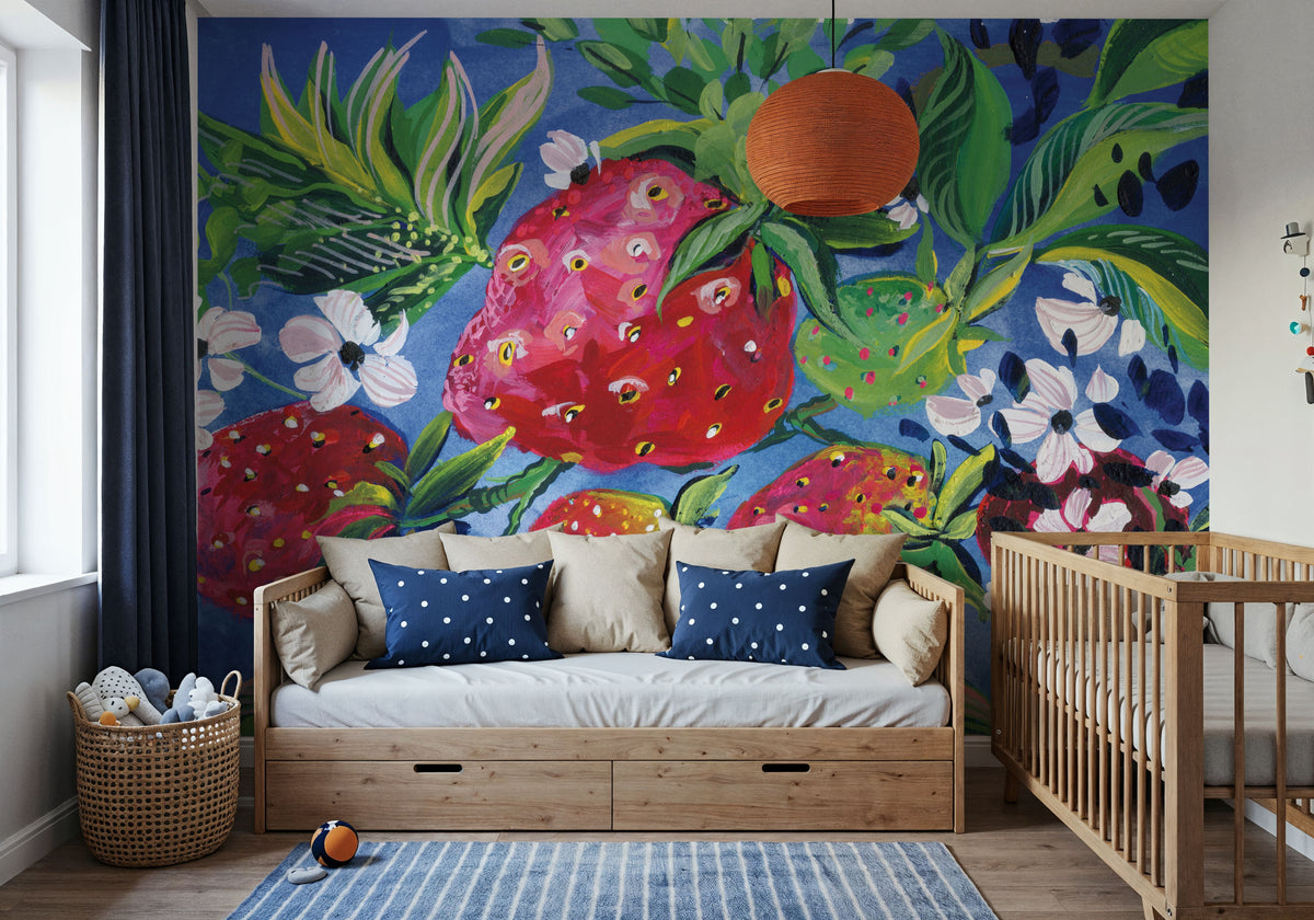 Juicy Strawberries Mural Wallpaper - room preview 02
