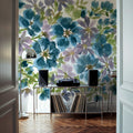 Blue Blooms Mural Wallpaper - Edition 3 - room preview 02
