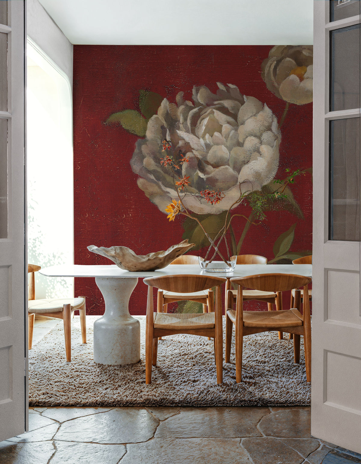 Peony Blooms Mural Wallpaper - room preview 02