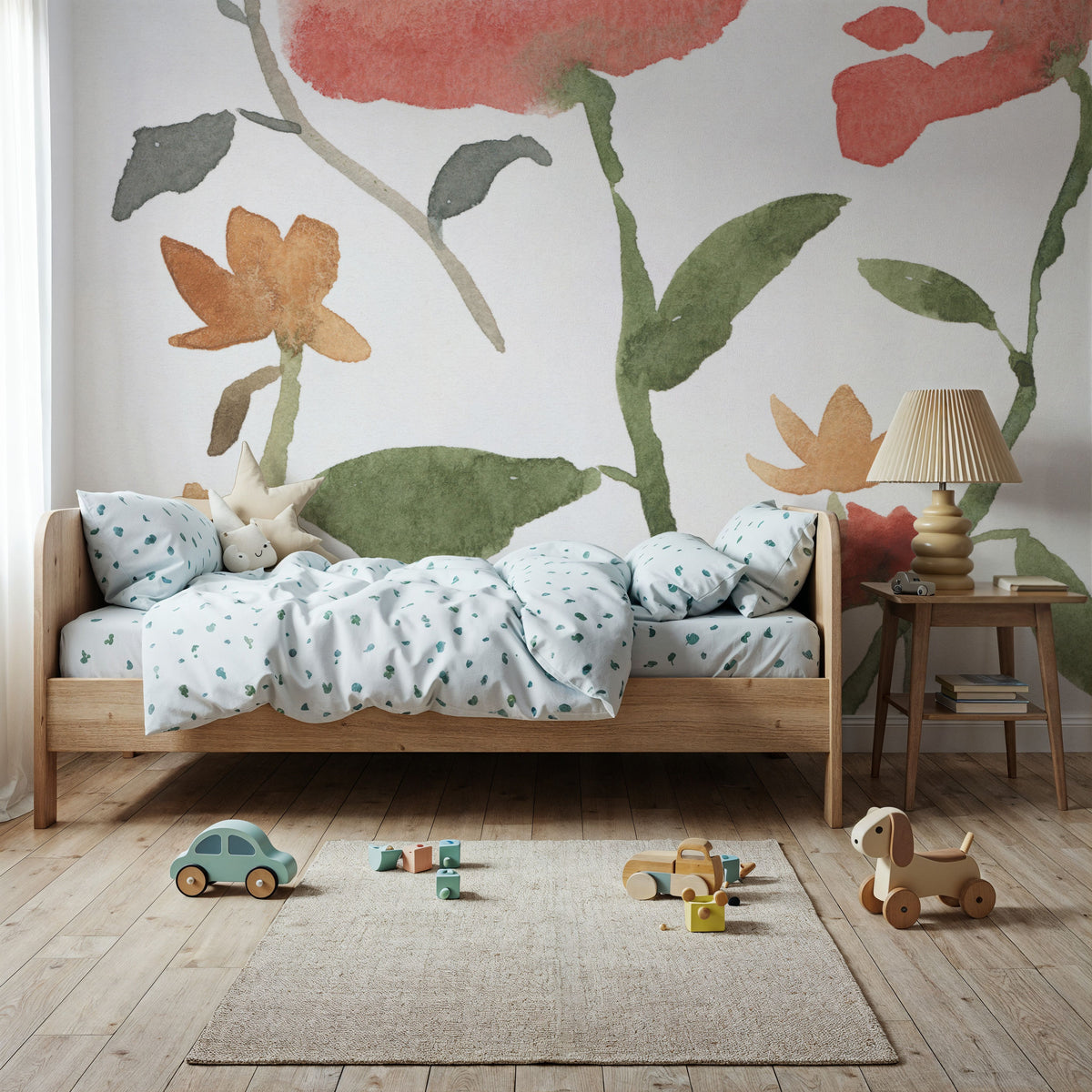 Pretty Blooms II Mural Wallpaper - Light Tone - room preview 02
