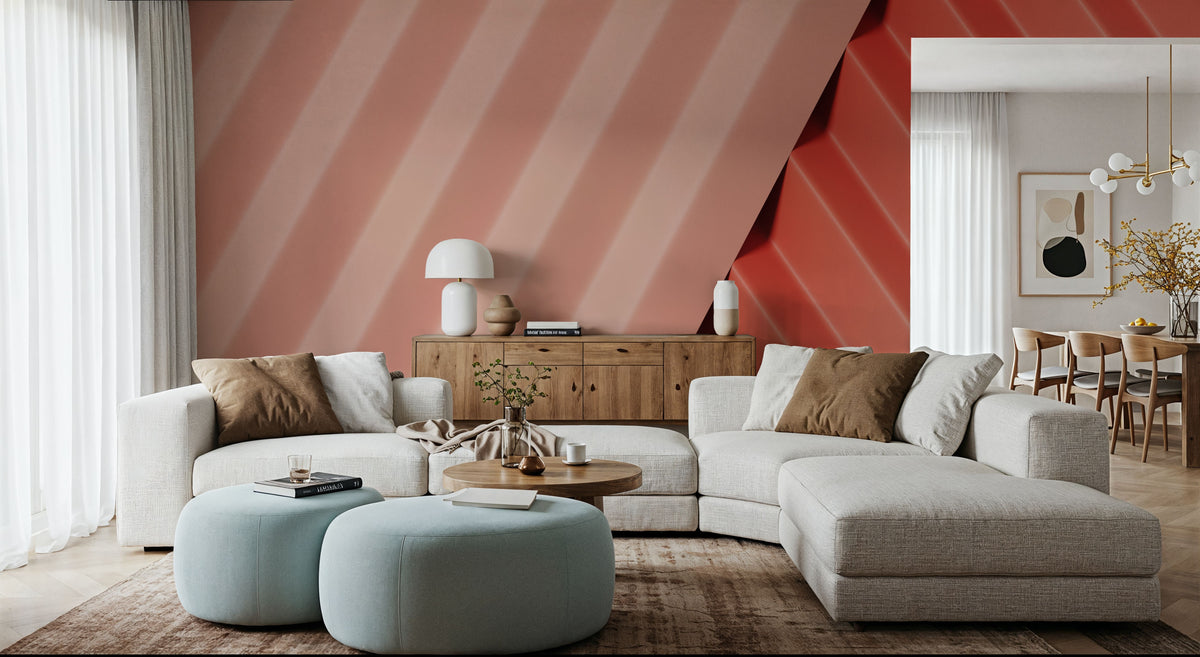 Pleated Coral Mural Wallpaper - room preview 02