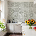 Flower Collection, Sage Mural Wallpaper - room preview 02
