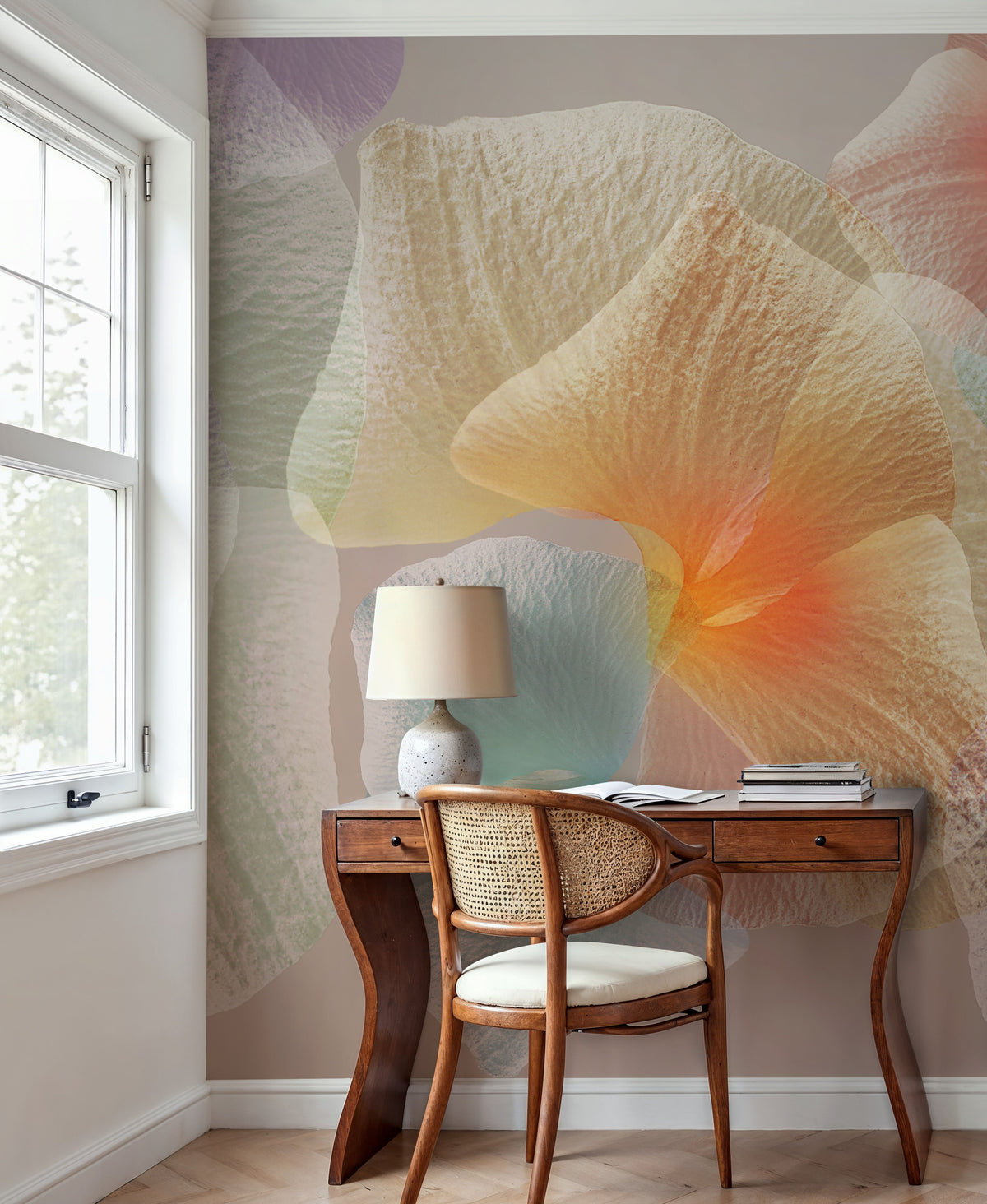 Pastel Floral Mural Wallpaper - room preview 02